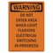 Signmission OSHA Warning Sign, 10" H, 7" W, Rigid Plastic, Do Not Enter Area When Light Flashing, Portrait OS-WS-P-710-V-13075 - alternate 1